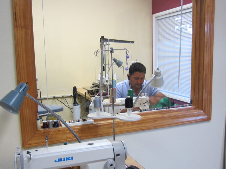 Tailoring work at AAA Tailor Shop